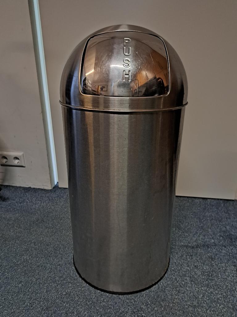 prullenbak, Huis en Inrichting, Woonaccessoires | Prullenbakken, Ophalen, Gebruikt, 50 tot 75 cm, Metaal