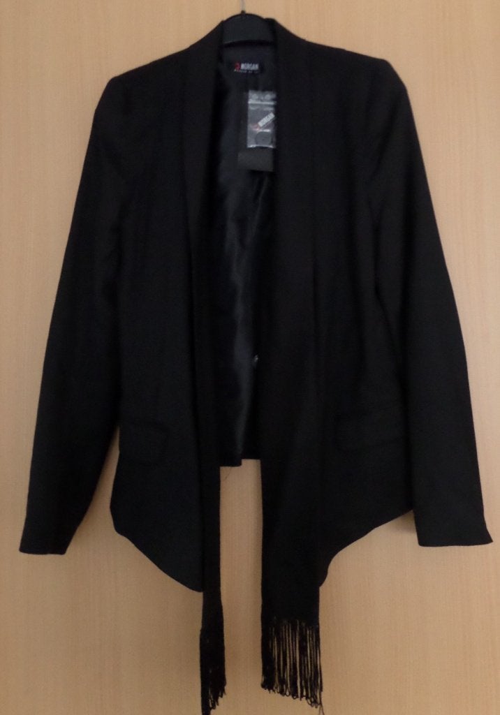 NIEUW: Apart zwart colbertje van Morgan maat M met sjaal, Maat 38/40 (M), Zwart, Nieuw, Jasje