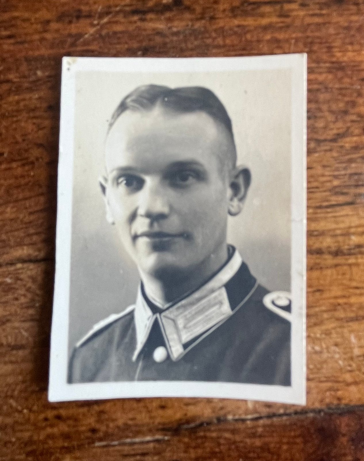 WO2 DUITS Zw/w pasfoto Unteroffizier Wehrmacht, Verzenden, Landmacht, Duitsland, Foto of Poster
