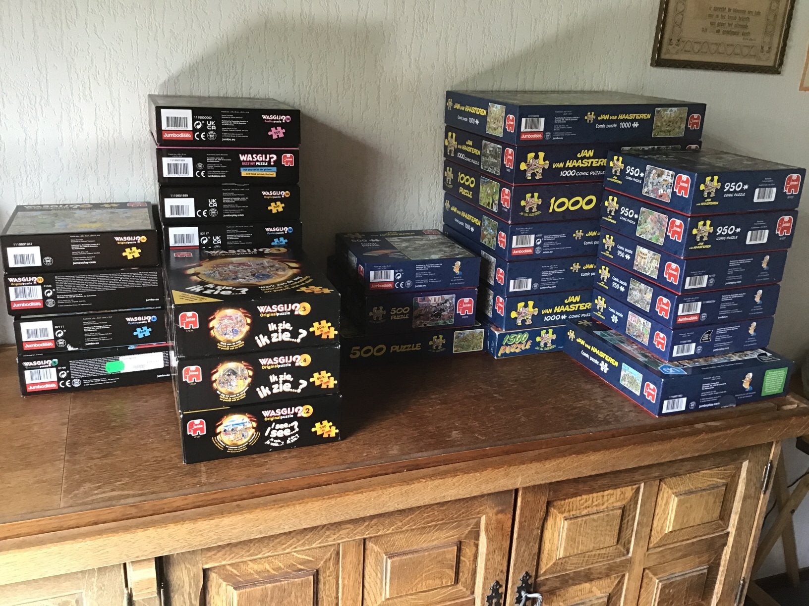Legpuzzels Jan van Haasteren en WasGij, Ophalen of Verzenden, 500 t/m 1500 stukjes, Zo goed als nieuw