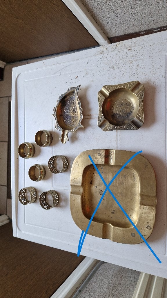 koperen servetringen en asbakken, Antiek en Kunst, Antiek | Koper en Brons, Ophalen of Verzenden, Koper