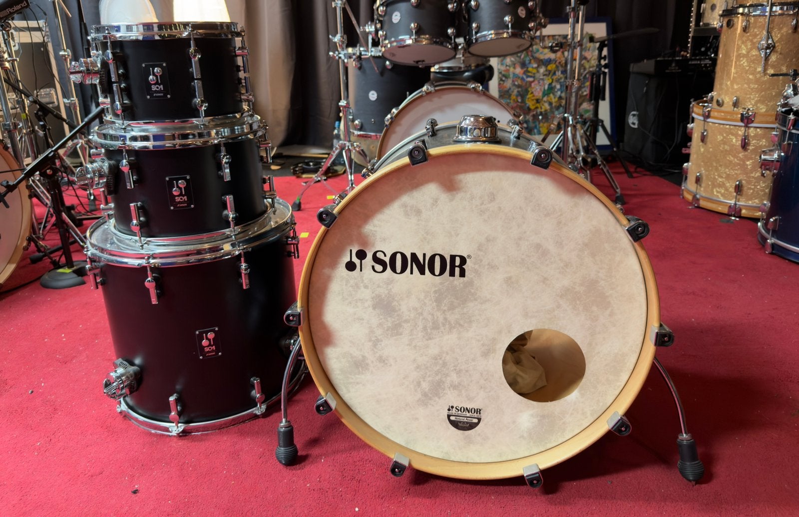 Sonor SQ1 (met ingebouwde dubbele tomhouder), Muziek en Instrumenten, Ophalen, Gebruikt, Sonor