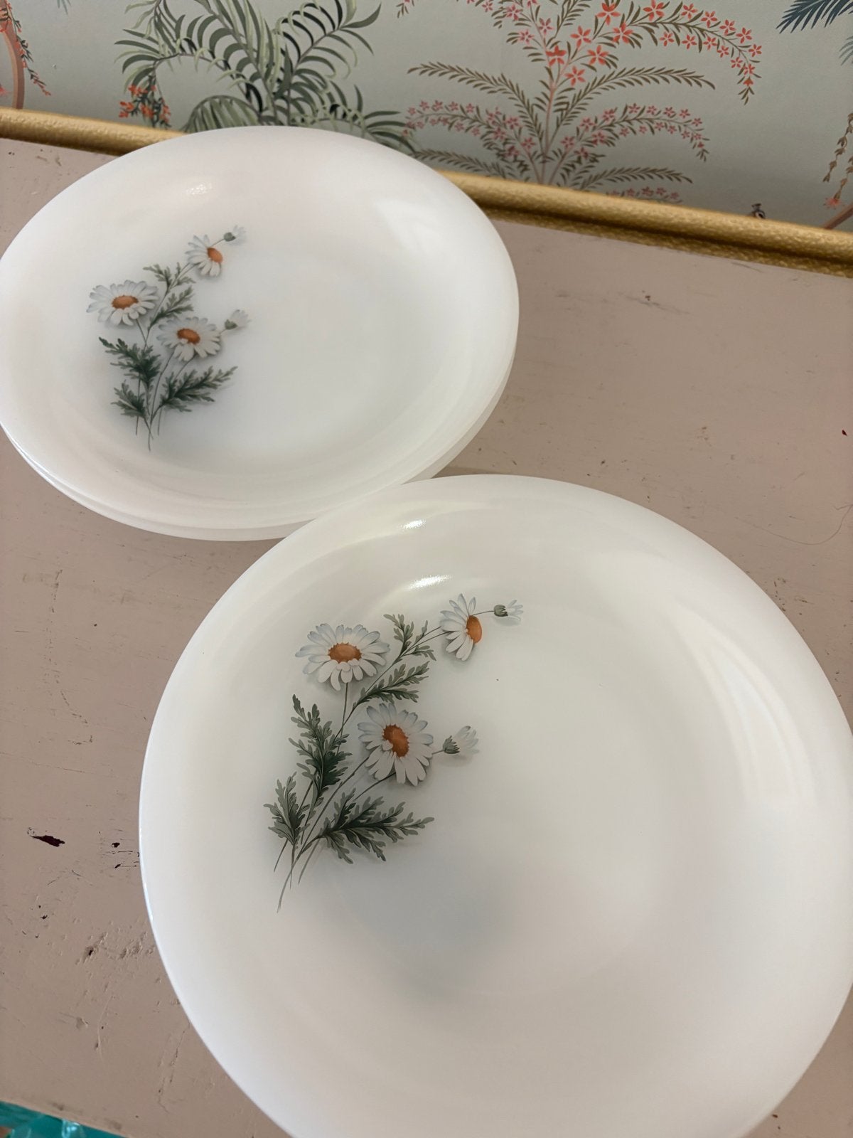 Set van 4 Arcopal Marguerite diepe borden (Nieuwstaat), Ophalen of Verzenden