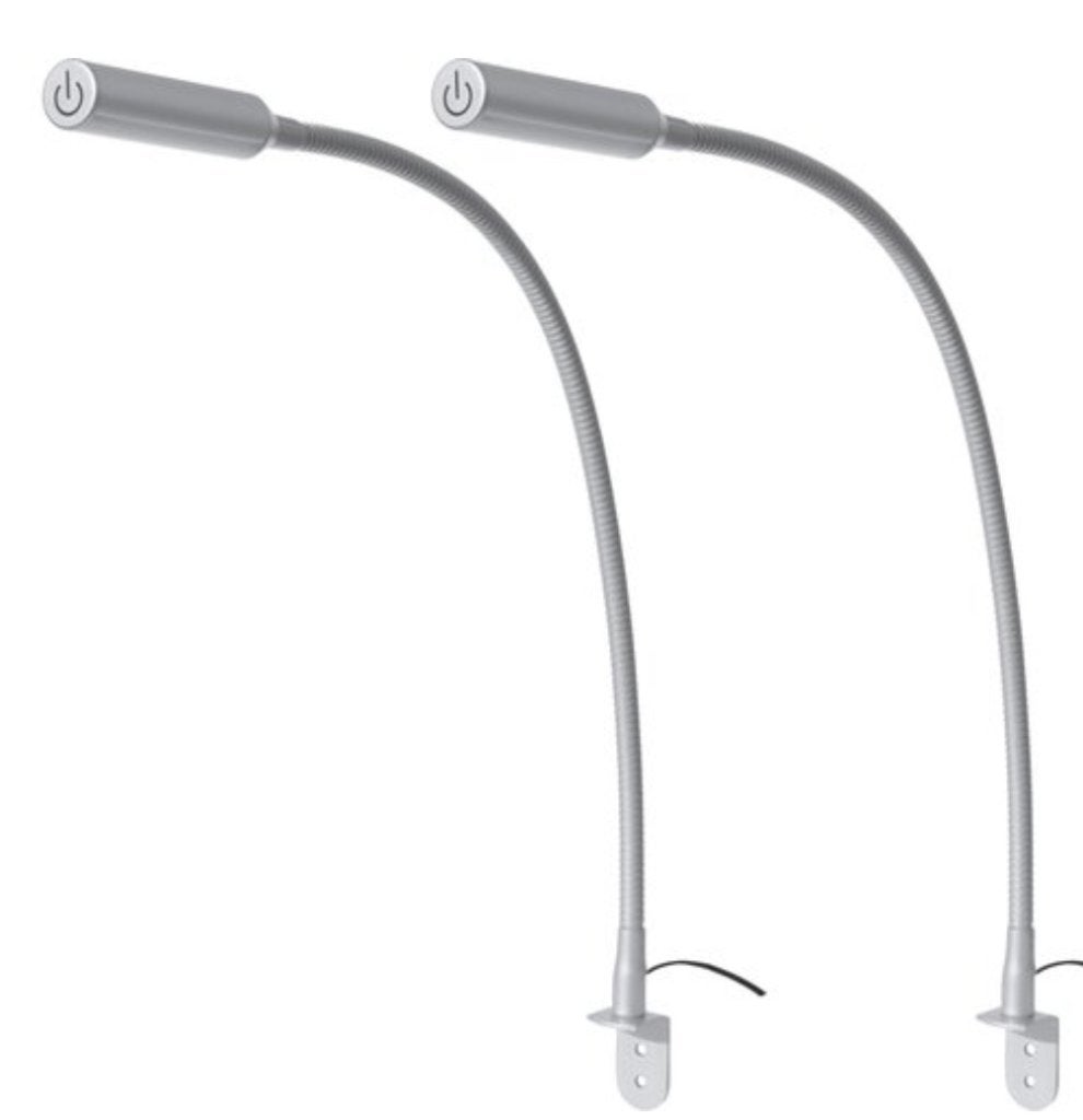 Bedleeslamp (Led) voor hoofdbord dimbaar - zilver (2 stuks), Metaal, Overige merken, Overige fittingen, Ophalen of Verzenden