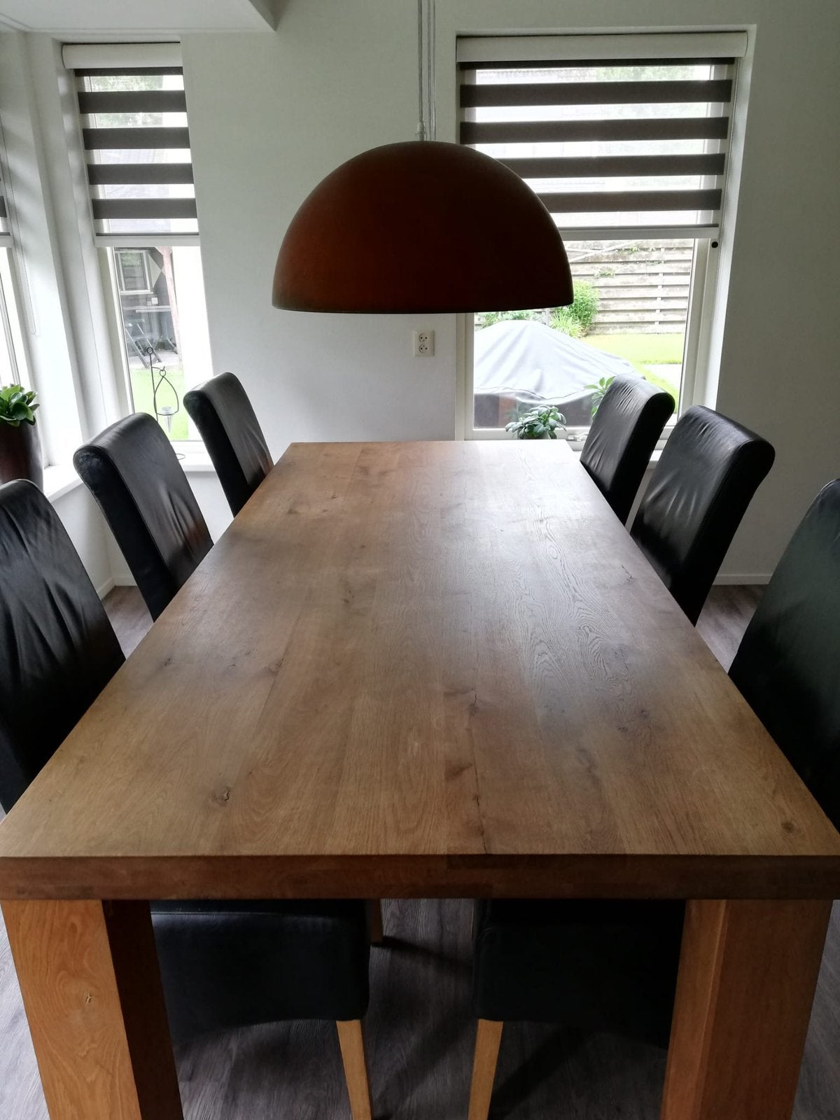 Eikenhouten tafel 220cm, Ophalen, Eikenhout, 200 cm of meer, 50 tot 100 cm