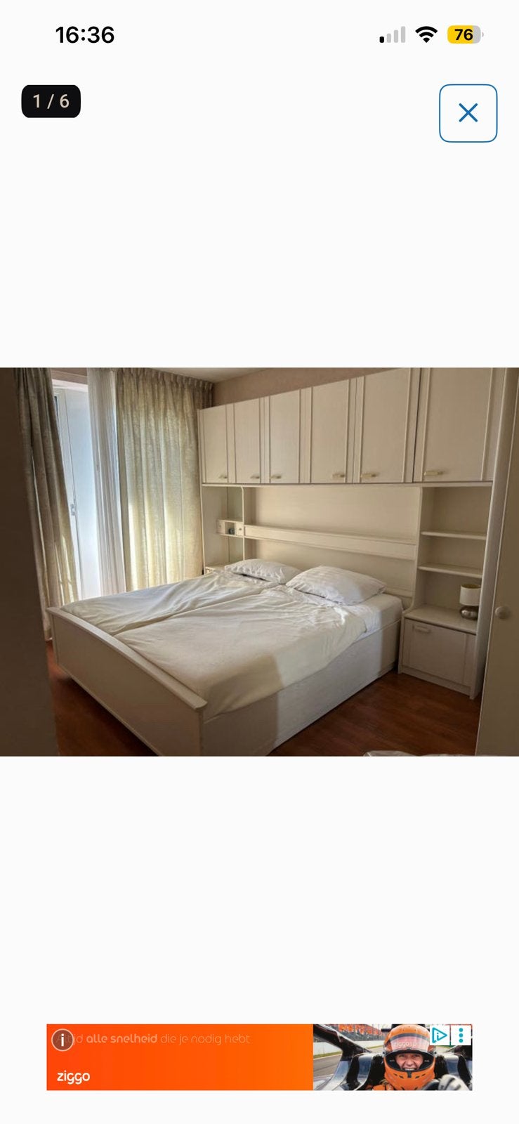 Auping bed met kasten er aan vast gratis, Ophalen, Gebruikt, Tweepersoons