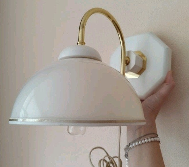 Vintage Bony Design Mushroom wandlamp Wit, Kunststof, Zo goed als nieuw, Overige merken, E27 (groot)