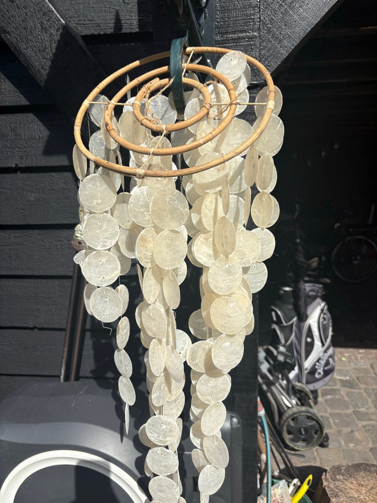 Windvanger met schelpen uit Griekenland, Gebruikt, Beige, Mediterraans, Ophalen of Verzenden