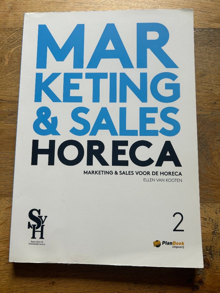 Boek Marketing & Sales horeca Editie 2, Verzenden, Zo goed als nieuw, MBO, PlanBoek Uitgeverij