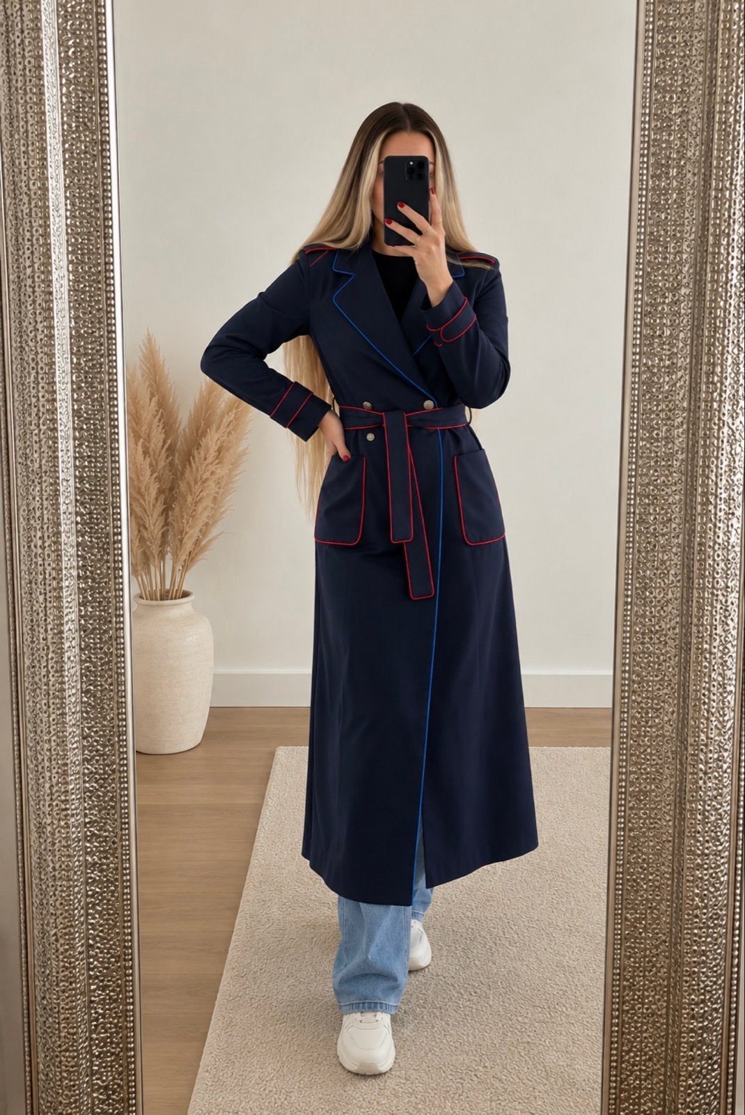 Armani trenchcoat dames blauw navy maat XS / 34 – als nieuw, Ophalen of Verzenden, Zo goed als nieuw, Maat 34 (XS) of kleiner