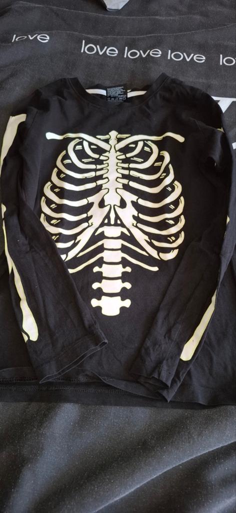 Skelet lange mouwen pyjama maat 134/140, Ophalen, Nacht- of Onderkleding, H&M, Zo goed als nieuw