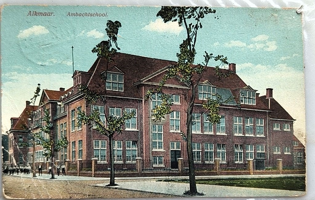Antscihtkaart - De Ambachtsschool Alkmaar - 1923, Ophalen of Verzenden, 1920 tot 1940, Gelopen, Noord-Holland