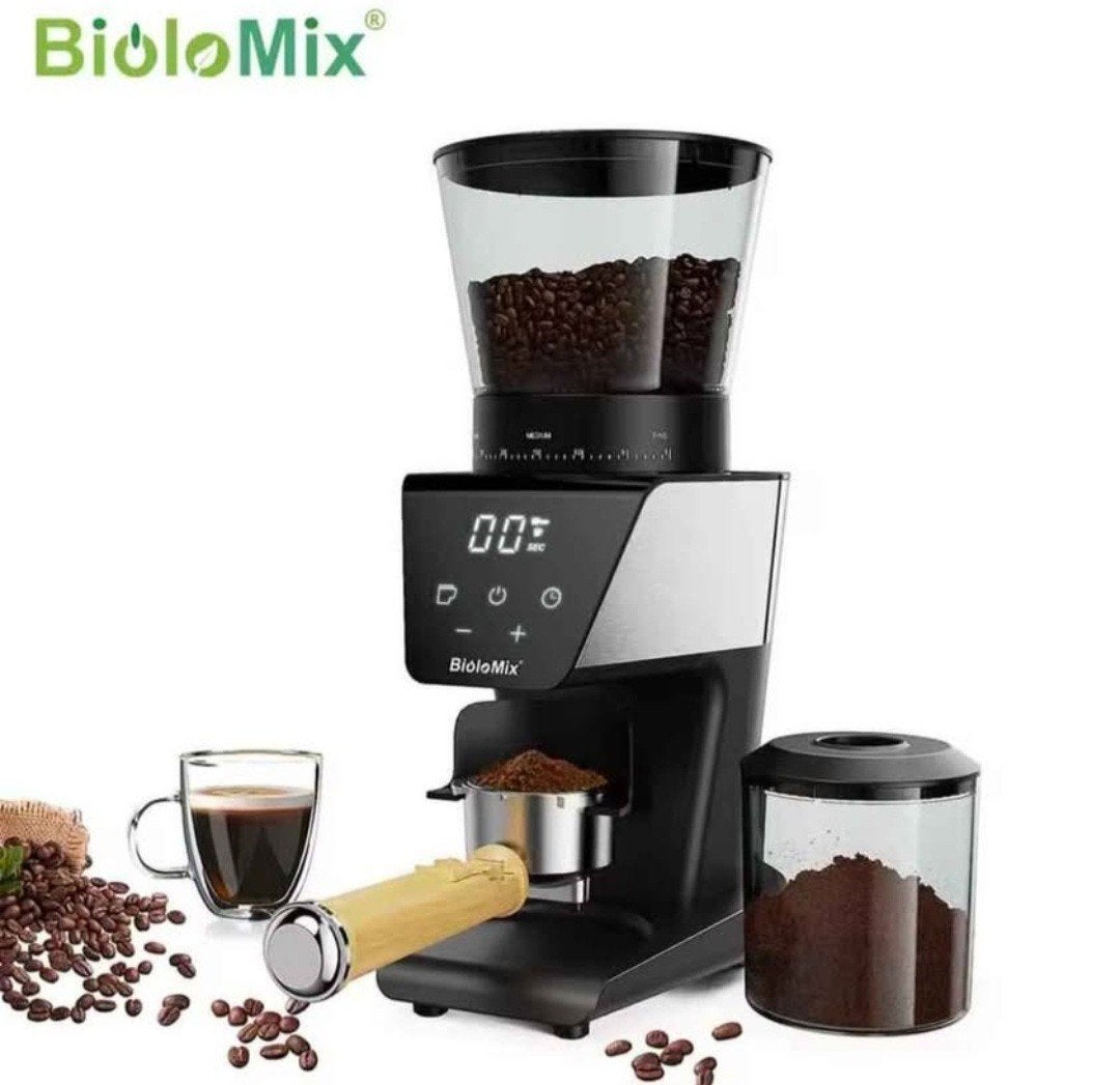 BioloMix Koffiemolen - Elektrisch met 35 Maalstanden, Overige modellen, 10 kopjes of meer, Nieuw, Koffiebonen