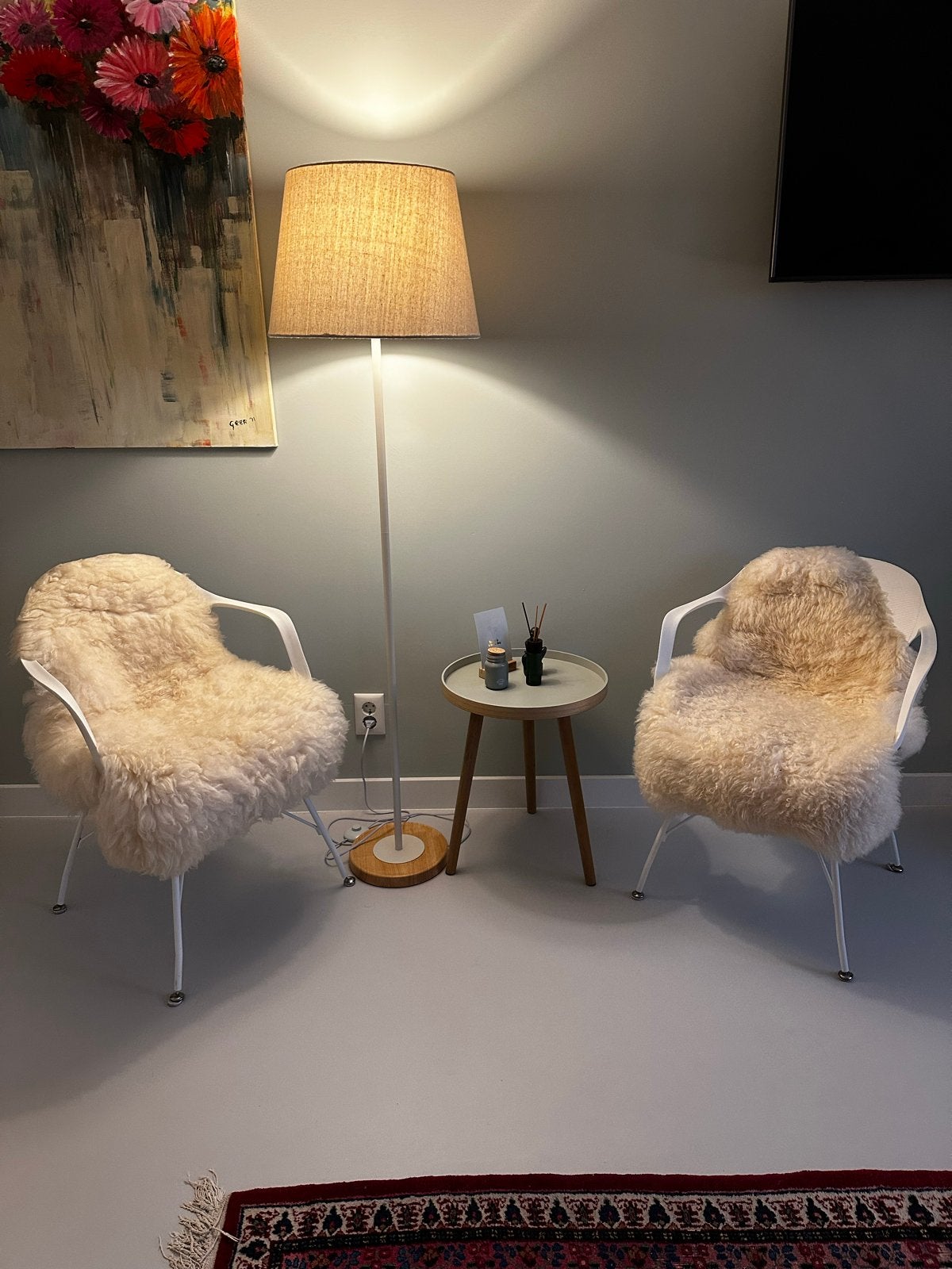 Twee design stoelen wit met metalen onderstel, Ophalen, Kunststof, Wit, Zo goed als nieuw