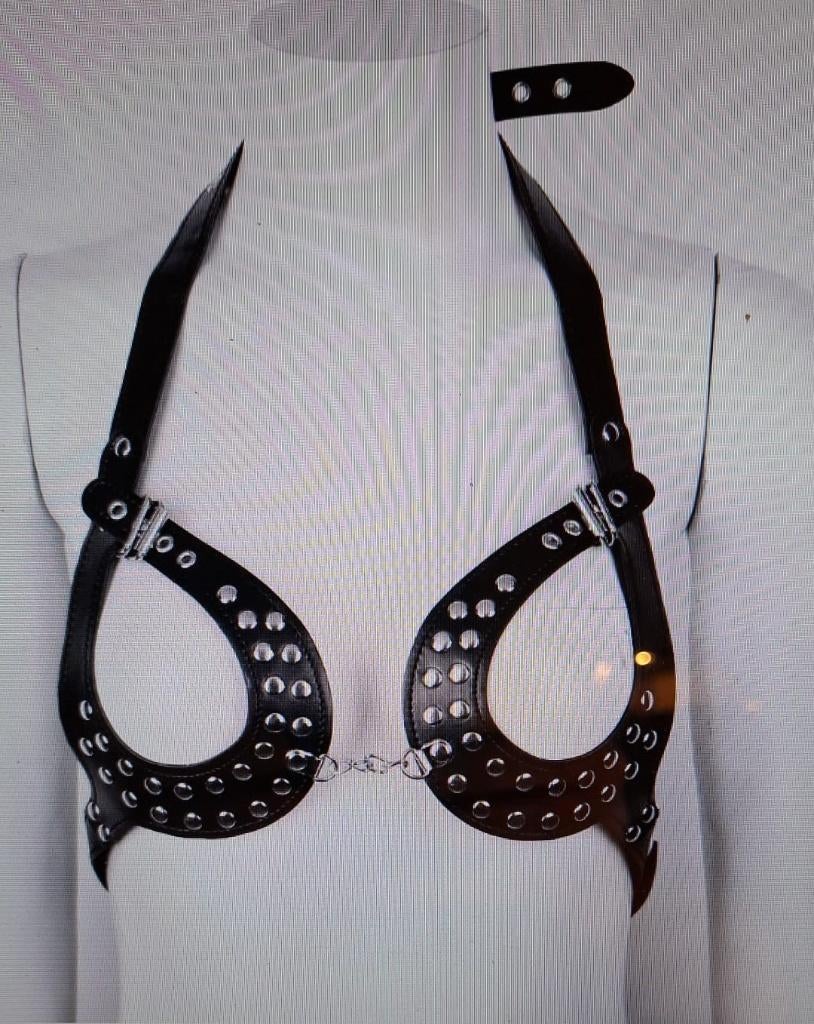 Zwarte leren BH, Kleding | Dames, Ondergoed en Lingerie, Verzenden, Zwart, BH