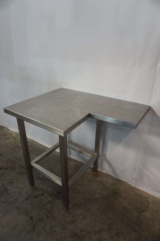 RVS hoektafeltje tafel werktafel werkbank met hoekje, Gebruikt, Niet ingevuld, Niet ingevuld, Ophalen