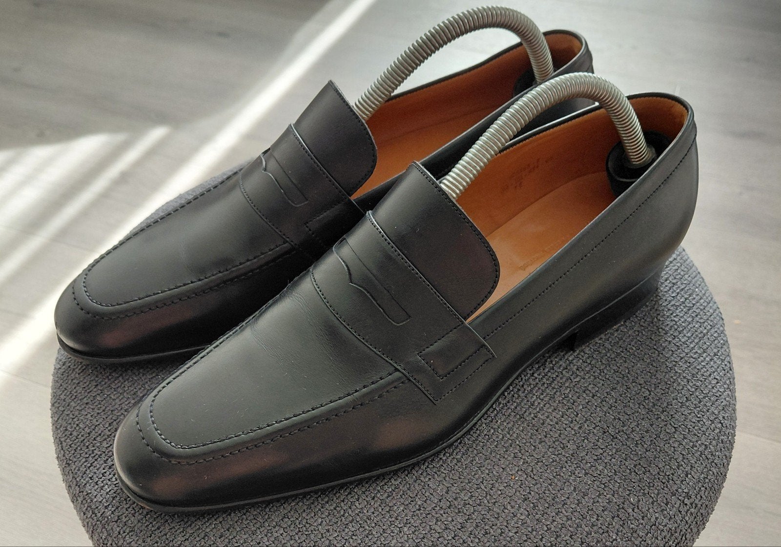J.M. Weston Moccasin Penny Loafer – Zwart  – Maat 7E., Verzenden, Zo goed als nieuw, J.M. Weston