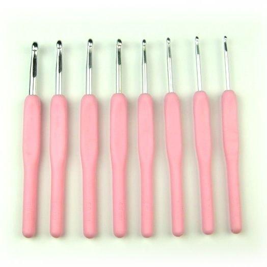 8 Roze Ergonomische Haaknaalden / Naalden Haken Haaknaald, Verzenden, Nieuw, Haken, Naald