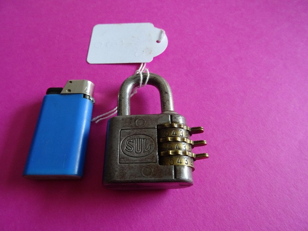 ANTIEK CODE CIJFER SLOT HANGSLOT DRGM  SLOT SLOTEN, Ophalen of Verzenden