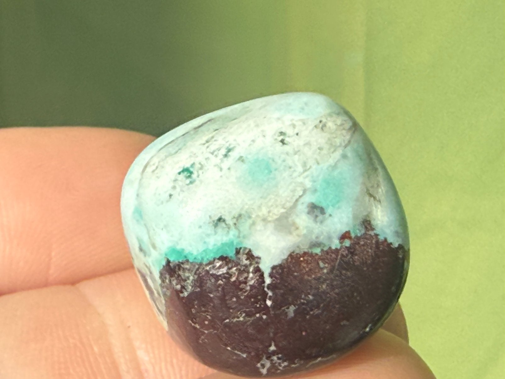 Malacolla - Malachiet met Chrysocolla broekzaksteen mineraal, Ophalen of Verzenden, Mineraal