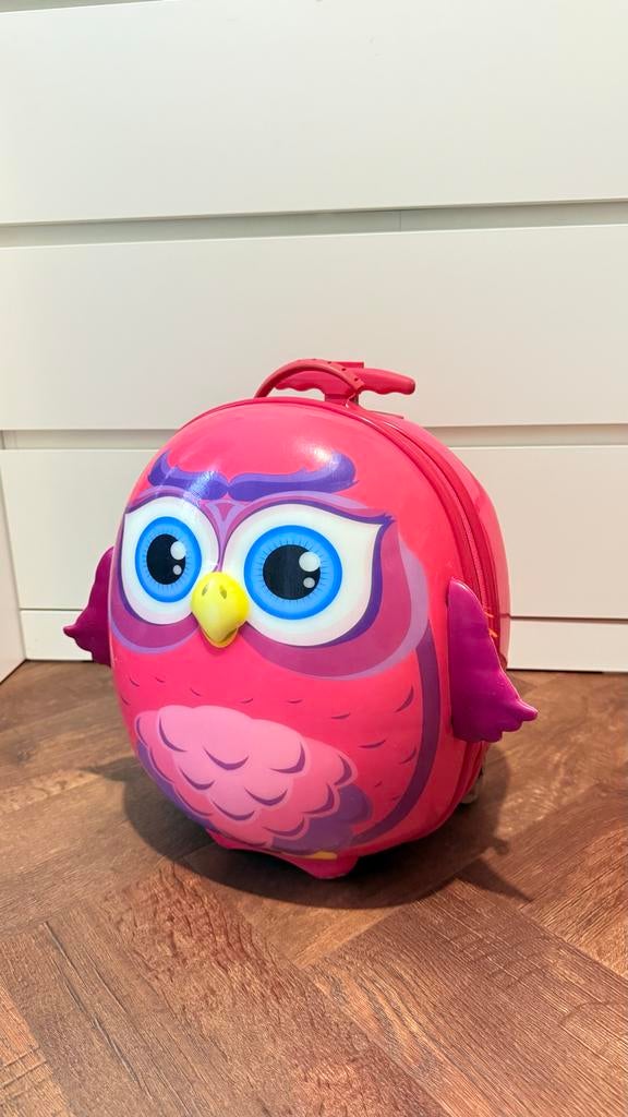 Leuke roze uil kinderkoffer op wieltjes, Gebruikt, Minder dan 30 cm, Minder dan 25 cm, Ophalen