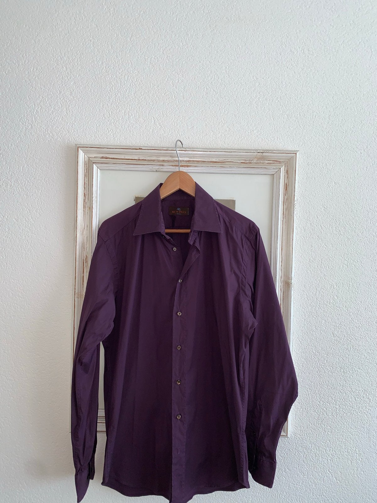 Etro Milano Heren Overhemd - Paars - Maat 42 (L), Ophalen of Verzenden, Zo goed als nieuw, Paars, Halswijdte 41/42 (L)