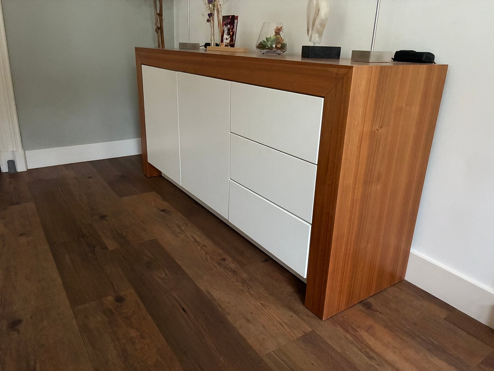 Mooi stijlvol design dressoir - uniek exemplaar, Ophalen, Gebruikt, 150 tot 200 cm, Teakhout