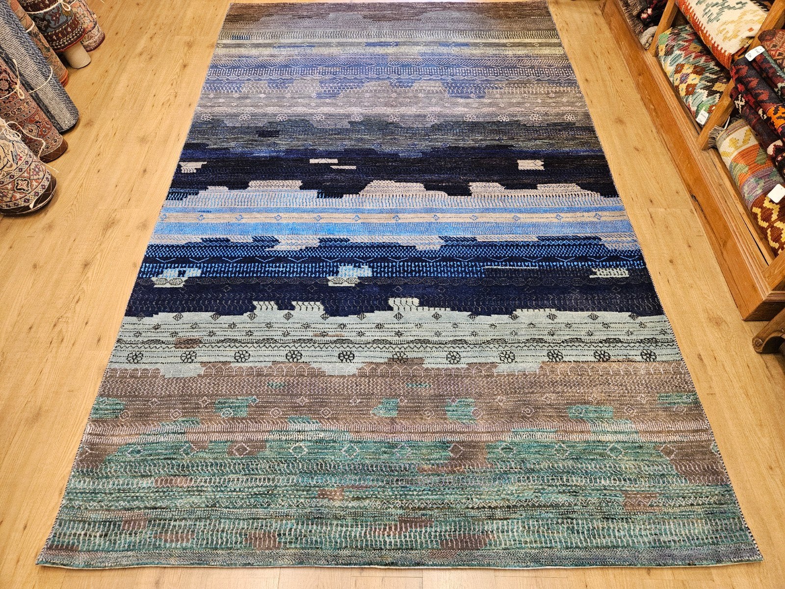 Handgeknoopt oosters tapijt modern 312x195, Info@SlatsAntiek.nl, Crème, Perzisch, 150 tot 200 cm