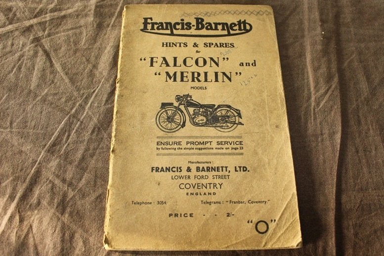 Francis Barnett Falcon Merlin 122 197 instruction parts list, Ophalen of Verzenden, Overige merken