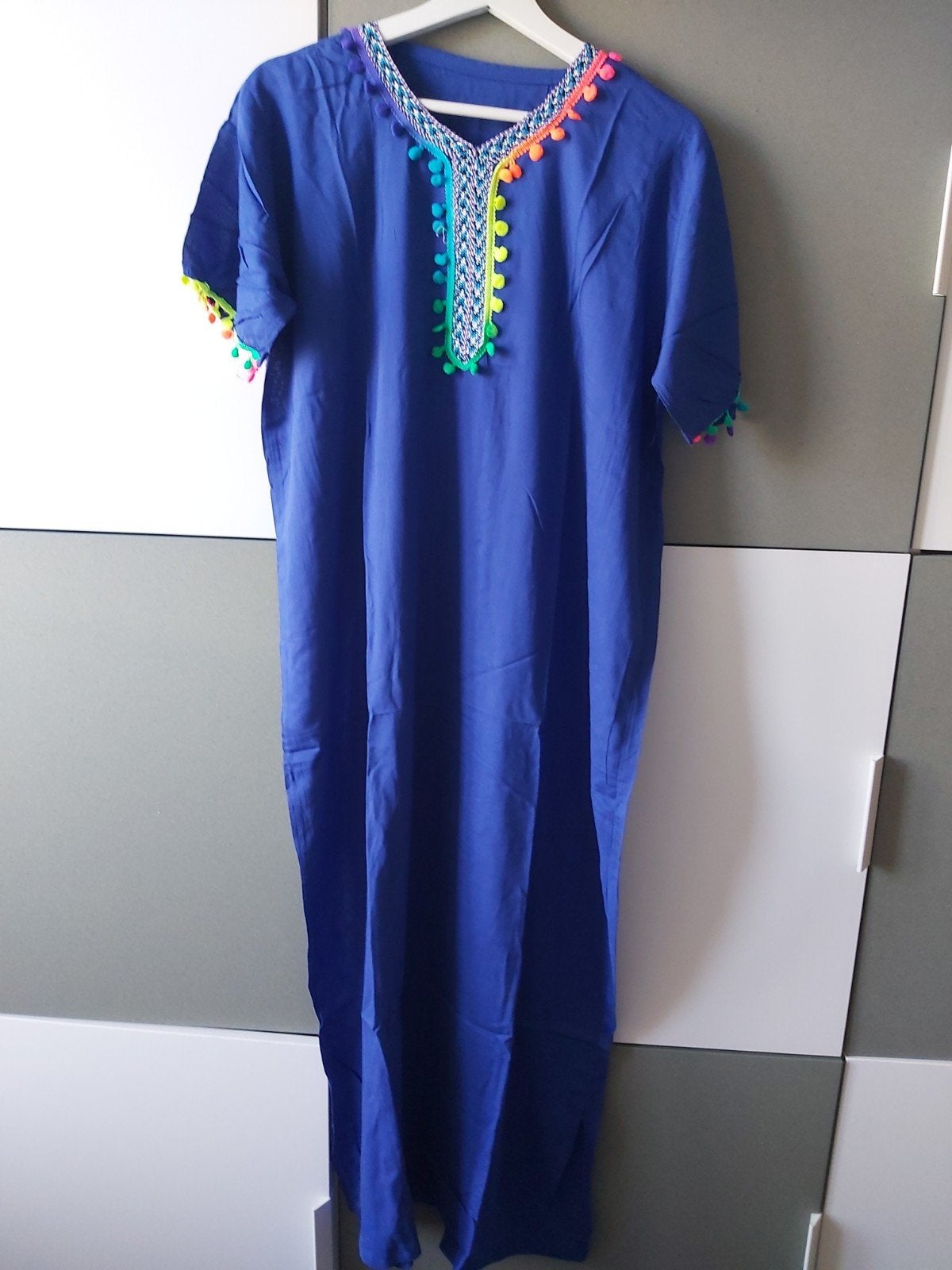 3 Marokkaanse huisjurken, Ophalen of Verzenden, Nieuw, Blauw, Onder de knie