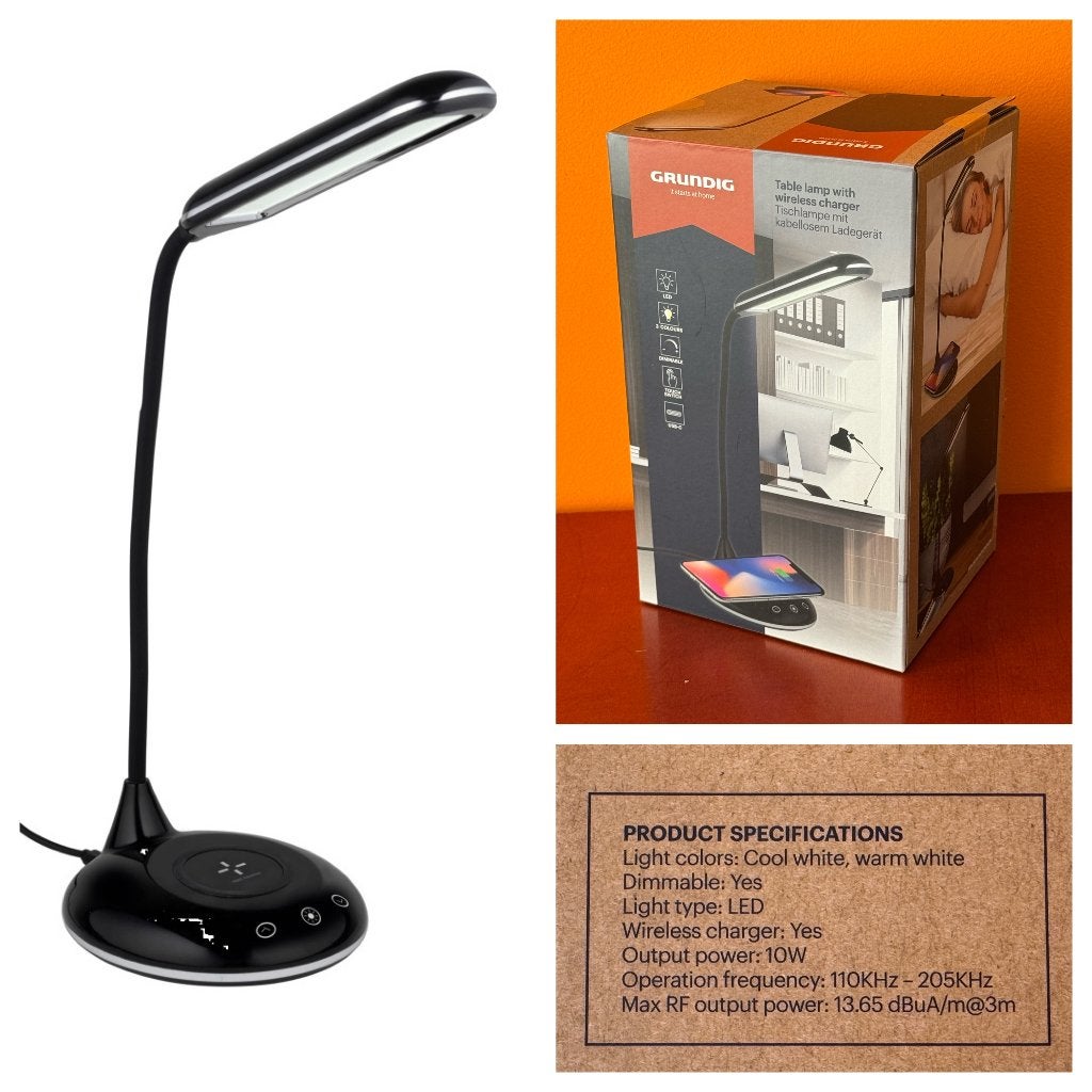 Grundig LED-lamp met draadloze oplader, Telecommunicatie, Mobiele telefoons | Telefoon-opladers, USB-C, Draadloze oplader, Ophalen of Verzenden