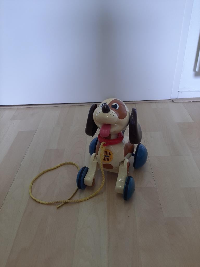 Vintage trek hondje speelgoed – retro loop hond op wielen, Ophalen, Gebruikt, Overige typen, Met wieltjes