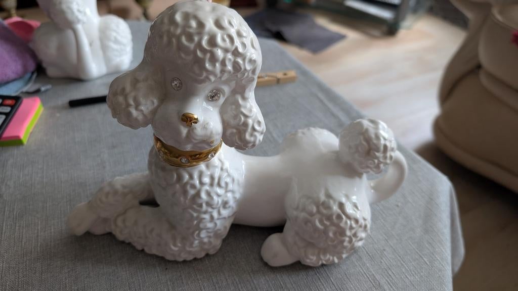 Bastiani Poedel beeld met Swarovski steentjes, Ophalen of Verzenden, Zo goed als nieuw, Wit, Klassiek