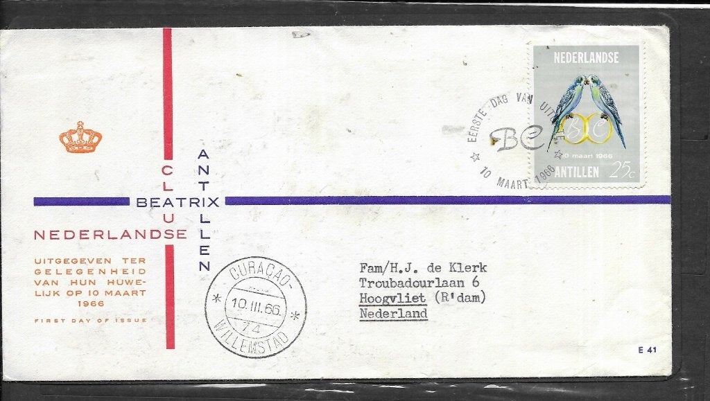 Antillen, FDC 1966, gestempeld, Verzenden, Gestempeld
