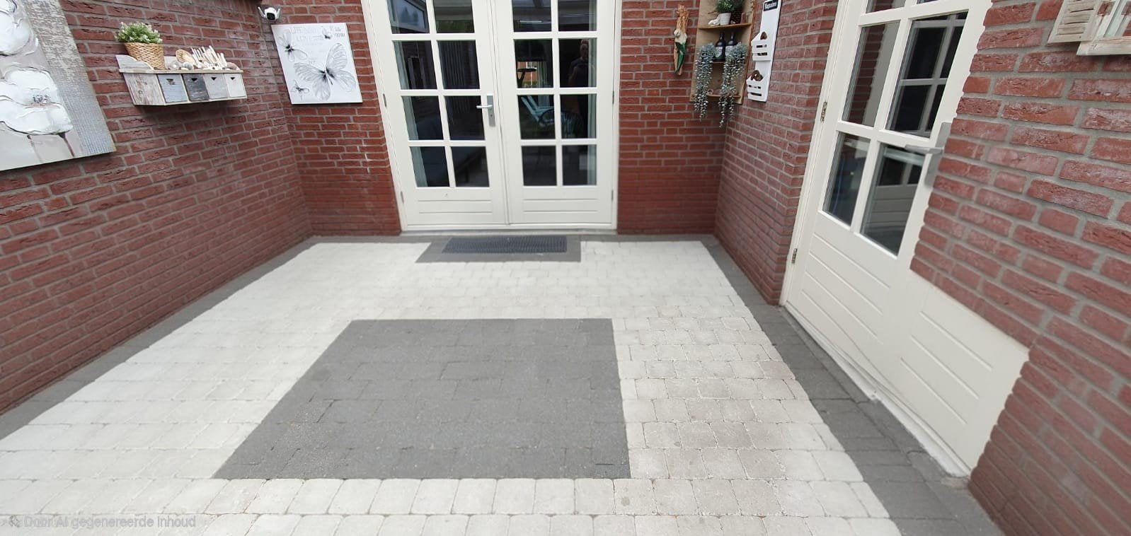 GRATIS, getrommelde witte en grijze klinkers 14 m2, Ophalen, Gebruikt, Klinkers, 10 m² of meer