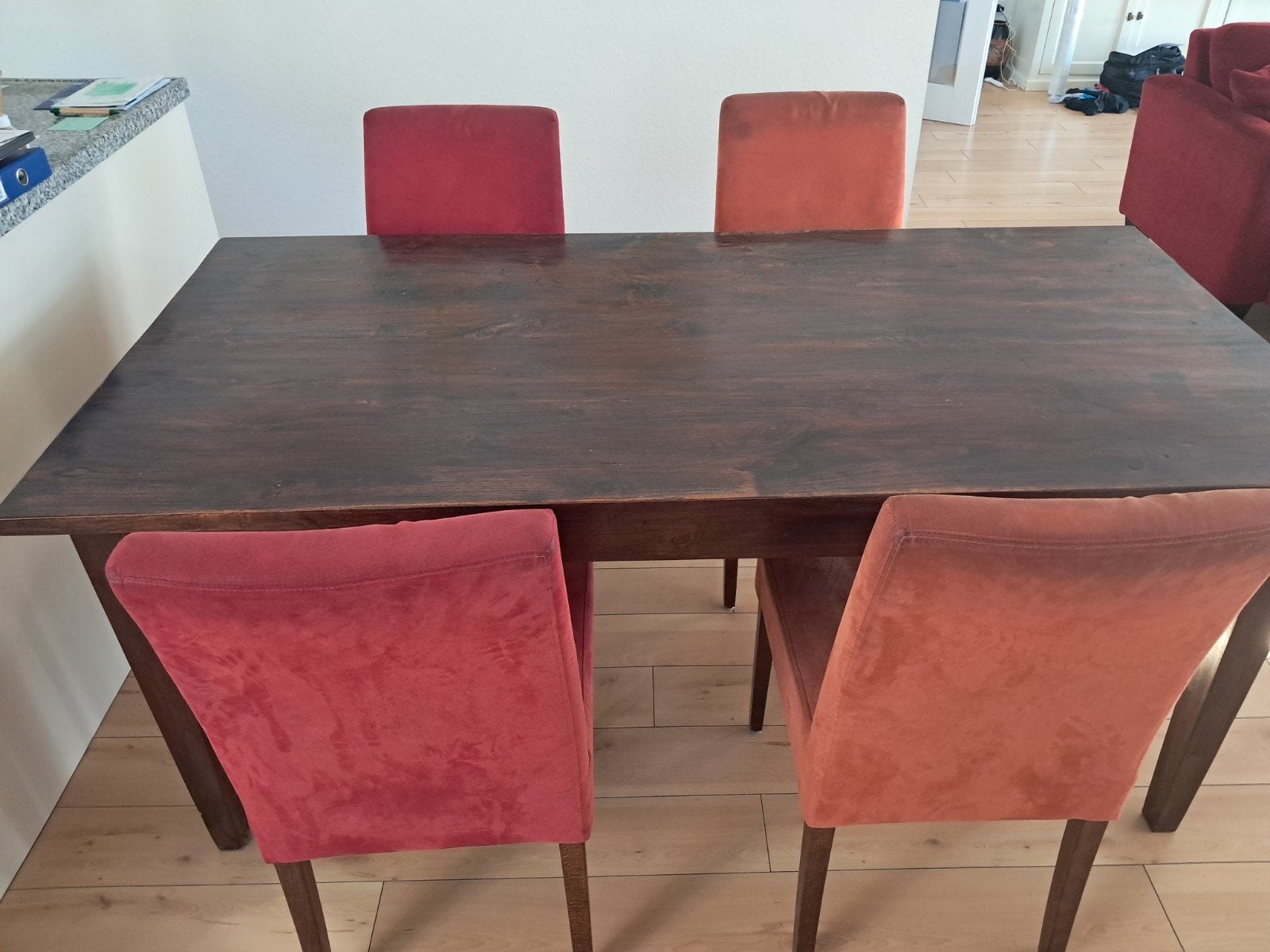 Houten eettafel, Huis en Inrichting, Tafels | Eettafels, Ophalen, Gebruikt, 50 tot 100 cm, 150 tot 200 cm