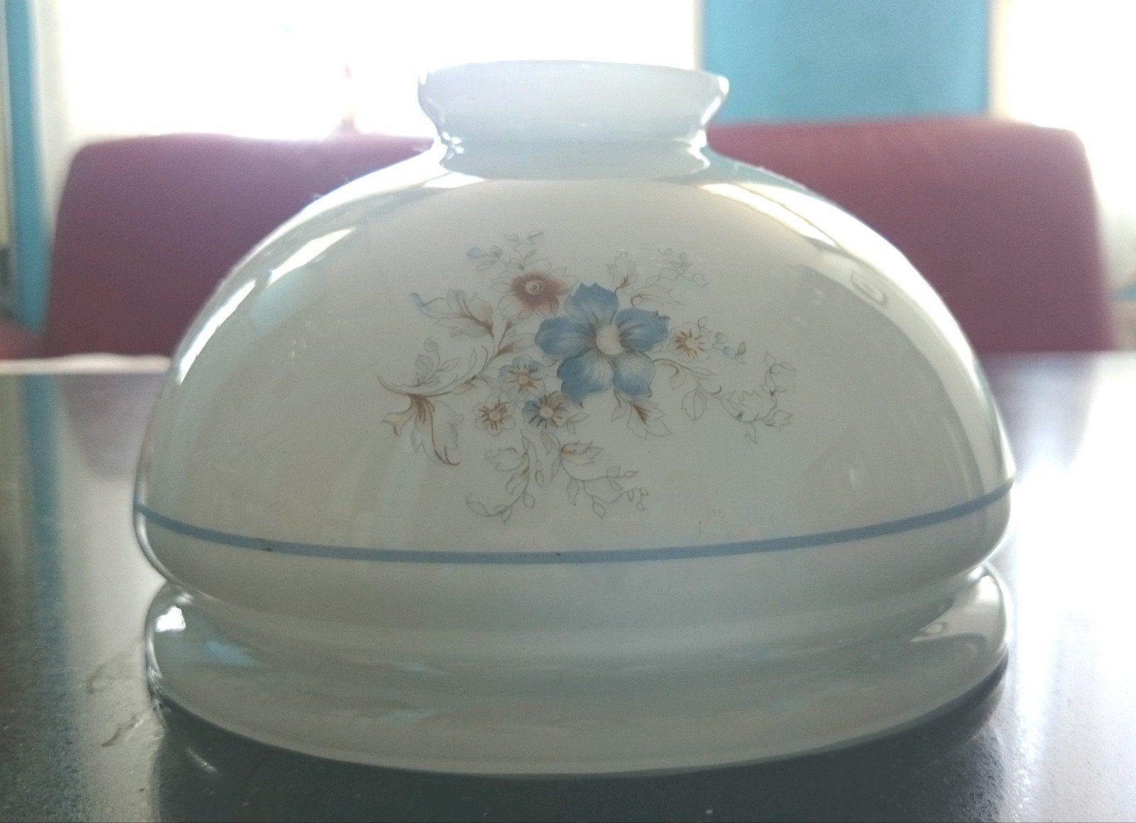 Zgan glazen lampenkap met een bloemmotief, Ophalen of Verzenden