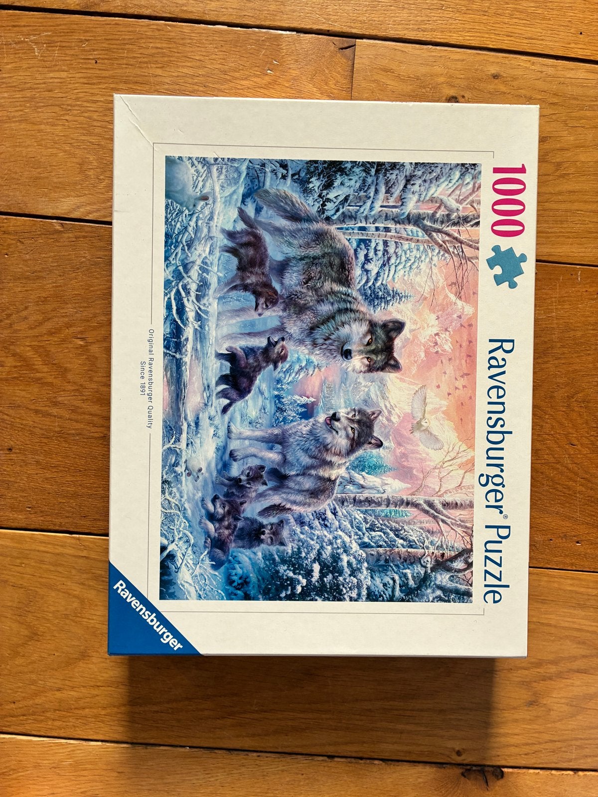 Ravensburger Legpuzzel 1000 stukjes - Wolven in de sneeuw, Ophalen of Verzenden, 500 t/m 1500 stukjes, Zo goed als nieuw, Legpuzzel