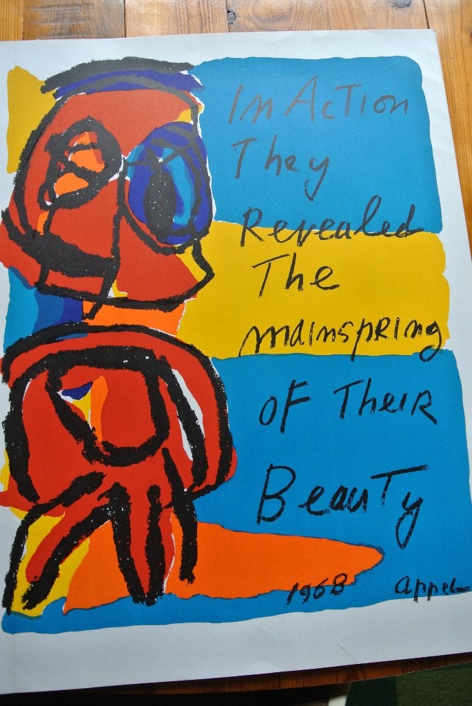 Karel Appel, grote litho, Antiek en Kunst, Ophalen of Verzenden