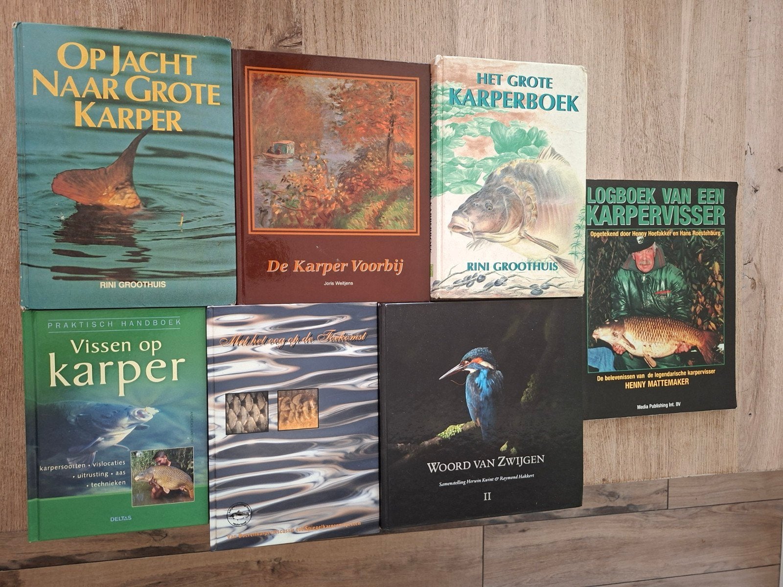karperboeken set 7 stuks, Watersport en Boten, Hengelsport | Karpervissen, Ophalen of Verzenden, Zo goed als nieuw, Overige typen