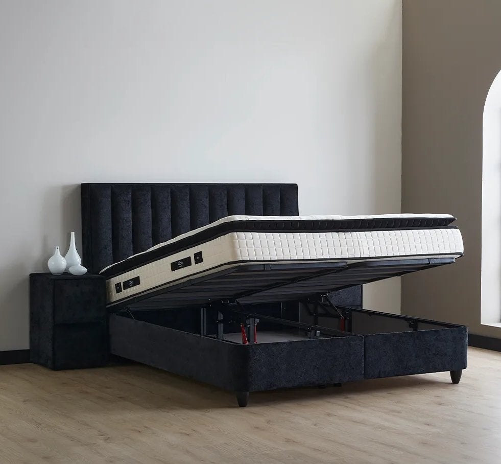 Camila 2-persoons opbergbed - Zwart, Huis en Inrichting