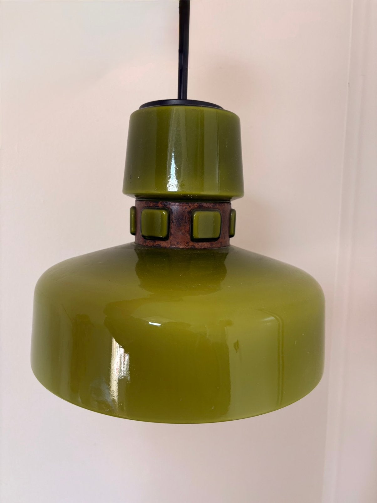 Vintage hanglamp jaren ‘70 – Wiktor Berndt (Flygsfors), Huis en Inrichting, Ophalen, Gebruikt, Glas, Retro