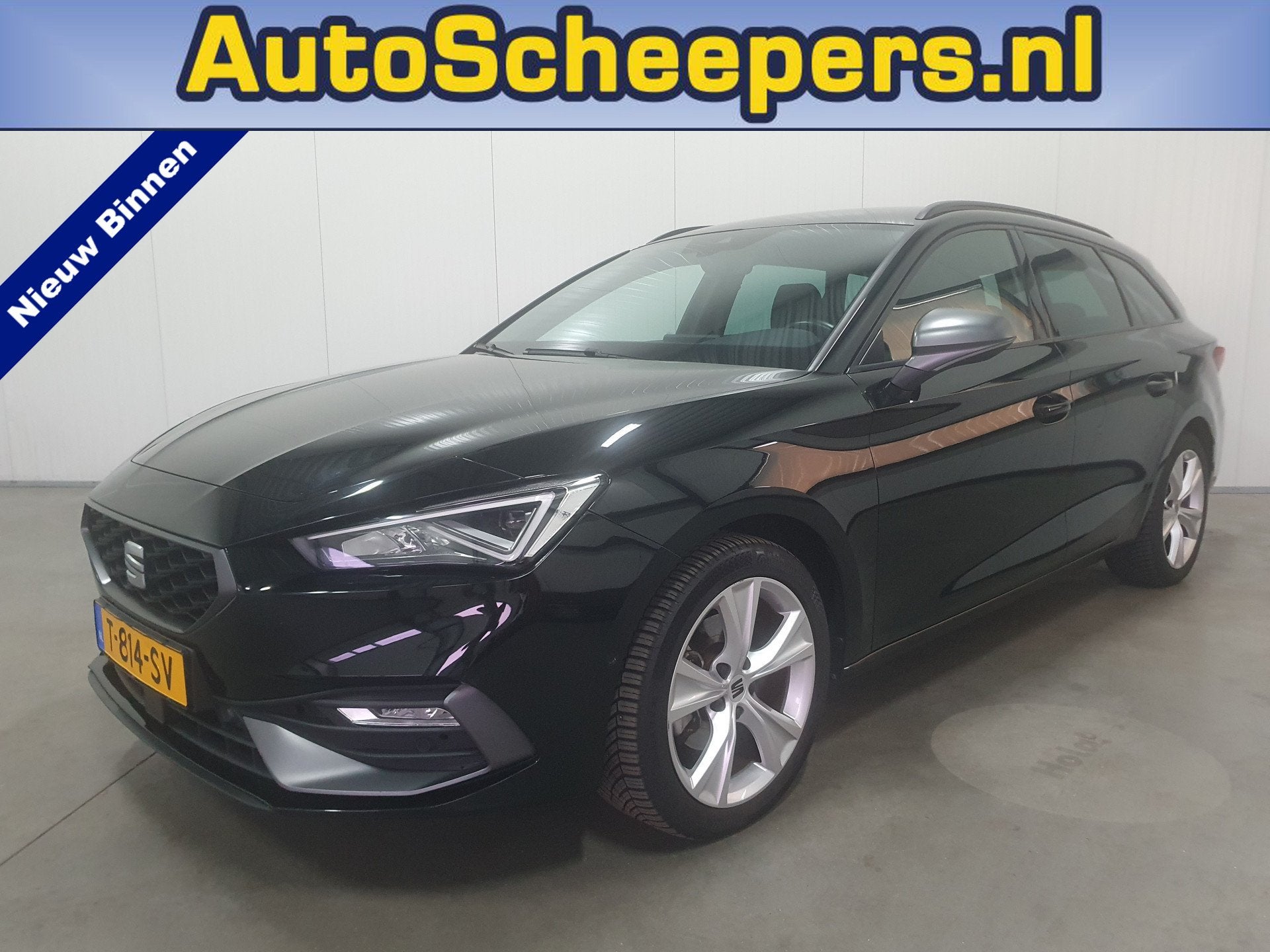SEAT Leon Sportstourer 1.0 eTSI FR Business Intense NAVI/CAM, Auto's, Stof, Gebruikt, Leon, Zwart