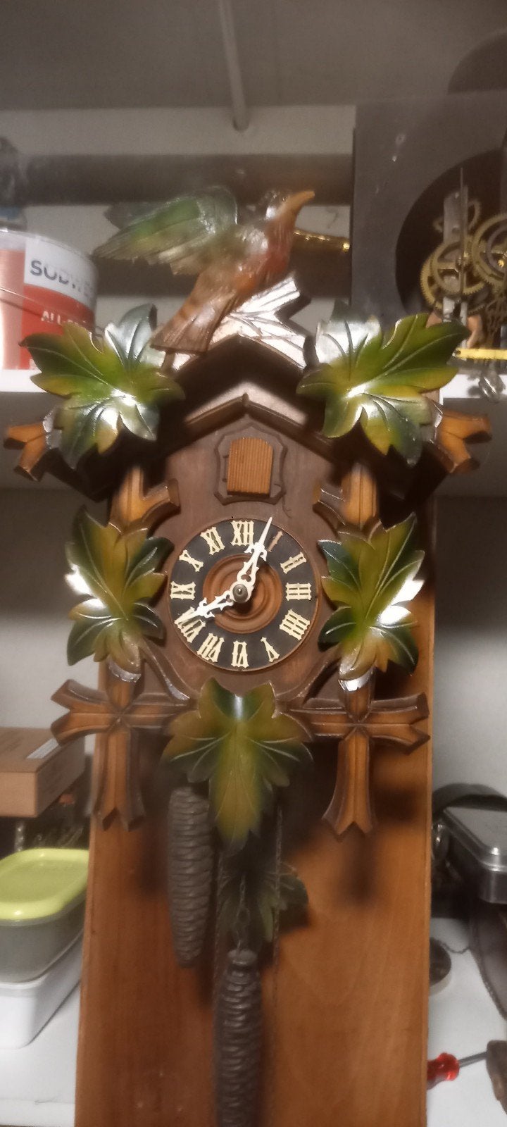 Vintage Koekoeksklok - Handgesneden Hout, Ophalen