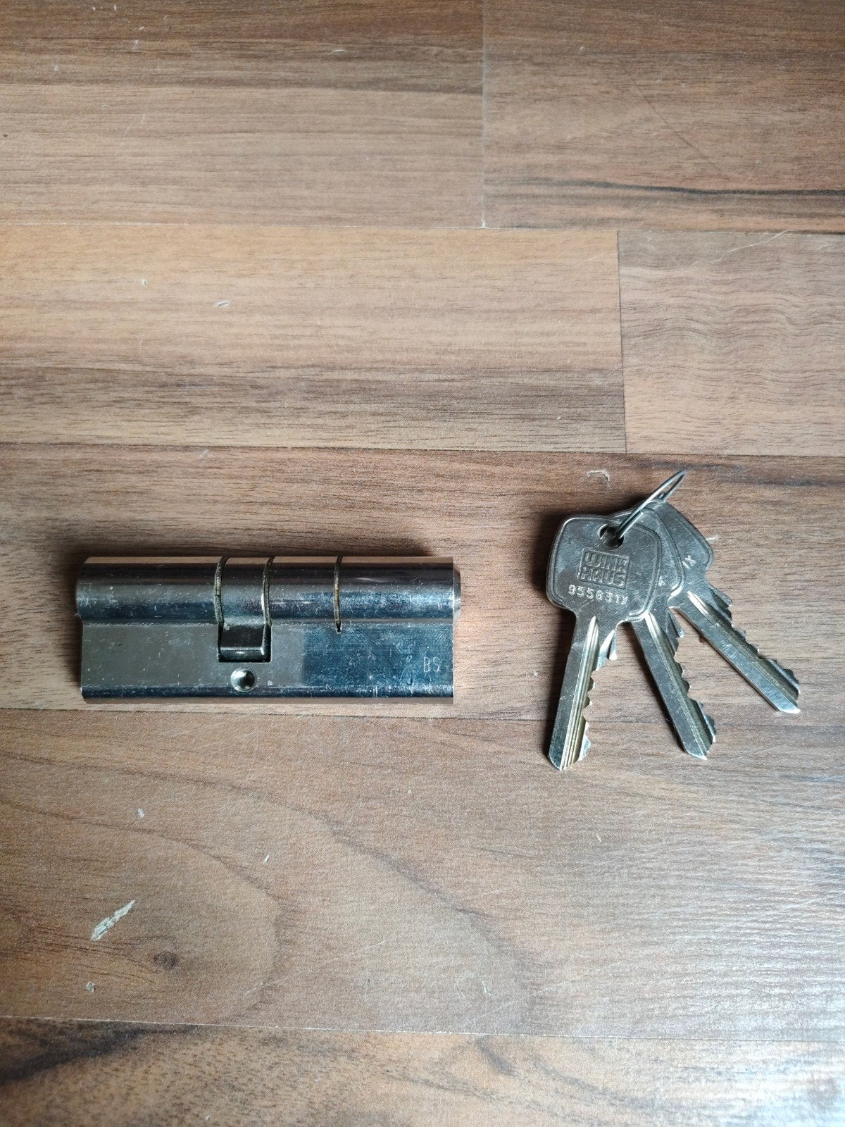 1x Winkhaus 35/45 cilinderslot skg2 +3sleutels, Ophalen of Verzenden, Gebruikt, Koper of Messing, Slot