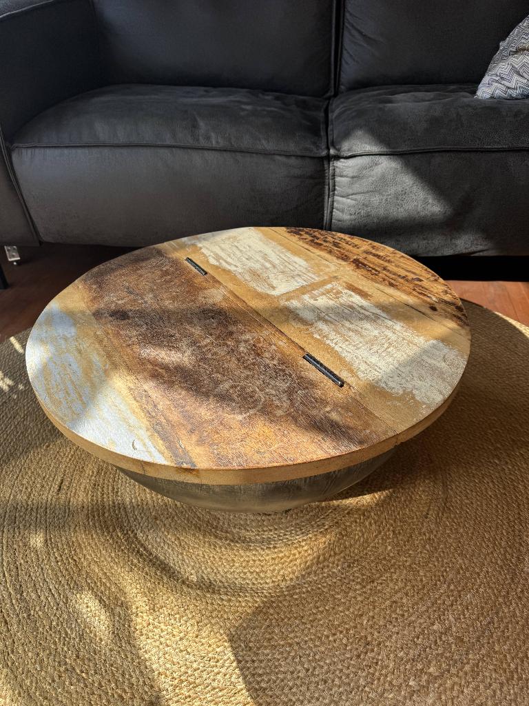 Coffee table, Huis en Inrichting, Tafels | Salontafels, 50 tot 100 cm, Rond, 50 tot 100 cm, Zo goed als nieuw