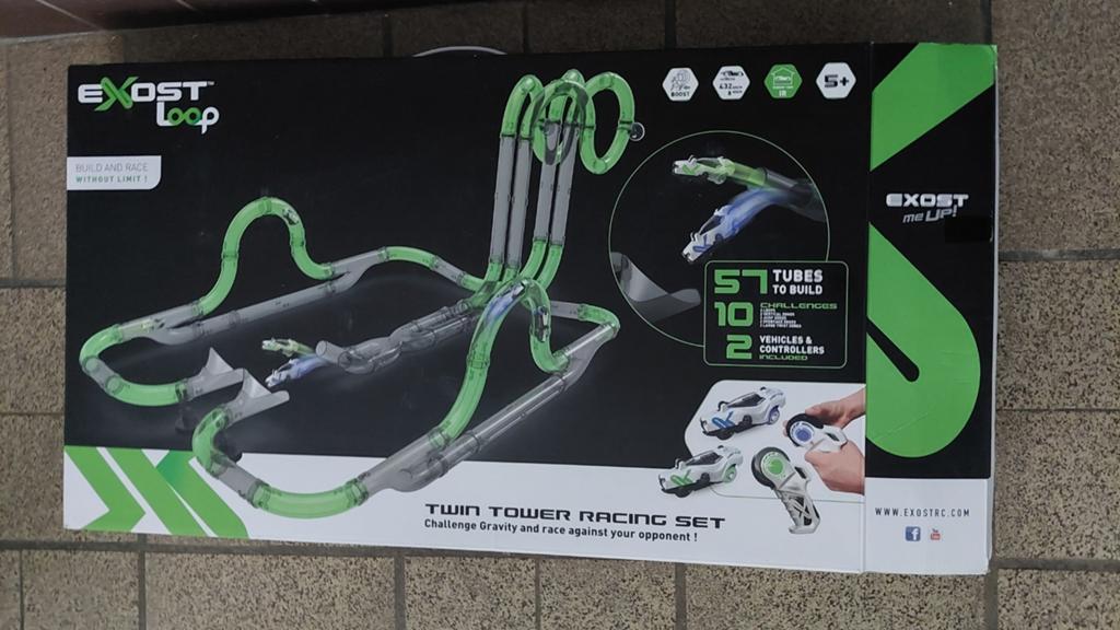 Exost Loop Twin Tower Racing Set - Racebaan met Looping, Racebaan, Zo goed als nieuw, Elektrisch, Met looping