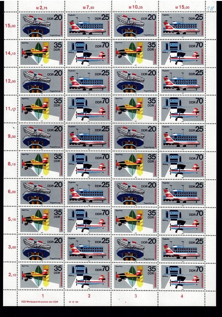 DDR  vellen en blokken Postfris, Postzegels en Munten, Verzenden, DDR, Postfris