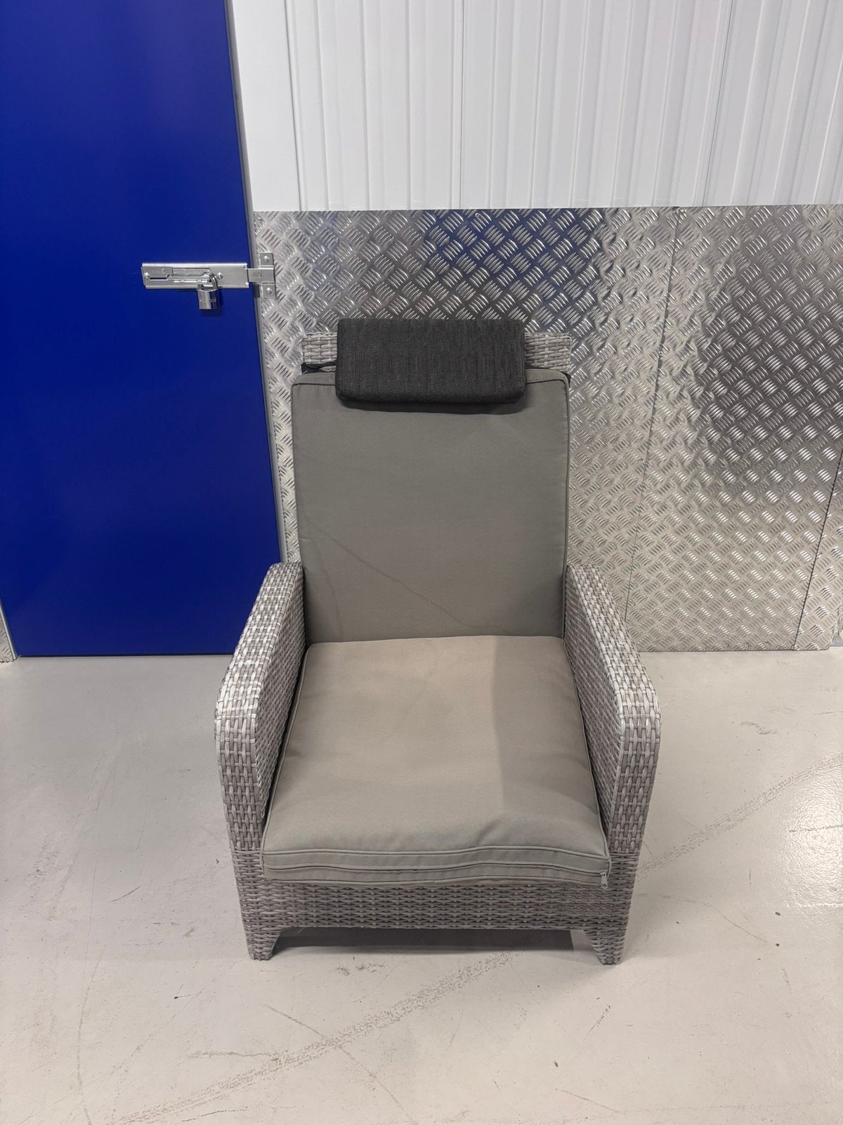 Wicker Tuinstoel Met Verstelbare Rugleuining Fauteuil Relax, Tuin en Terras, Tuinstoelen, Ophalen, Zo goed als nieuw, Wicker, Verstelbaar