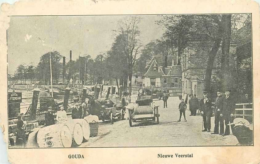 380-198-017 Gouda Nieuwe Veerstal (gebreken), Verzenden, Voor 1920, Zuid-Holland